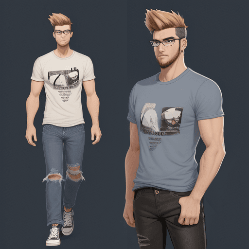 AI generated: create a male computer game character. He should be in his twenties, athletic but not overly muscula...