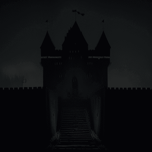 AI generated: In the shroud of darkness, an austere king stood overlooking the entire city. The feeble glow of str...