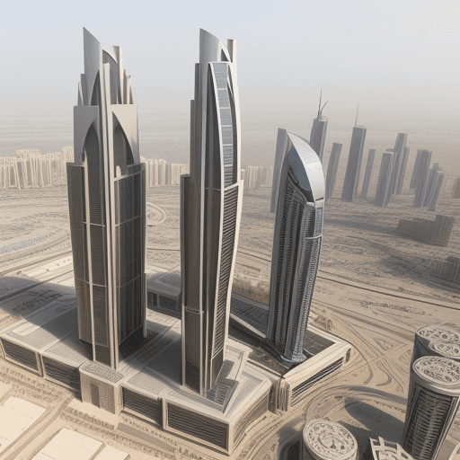 AI generated: engineering collage building built by using 3D printing technology in dubai