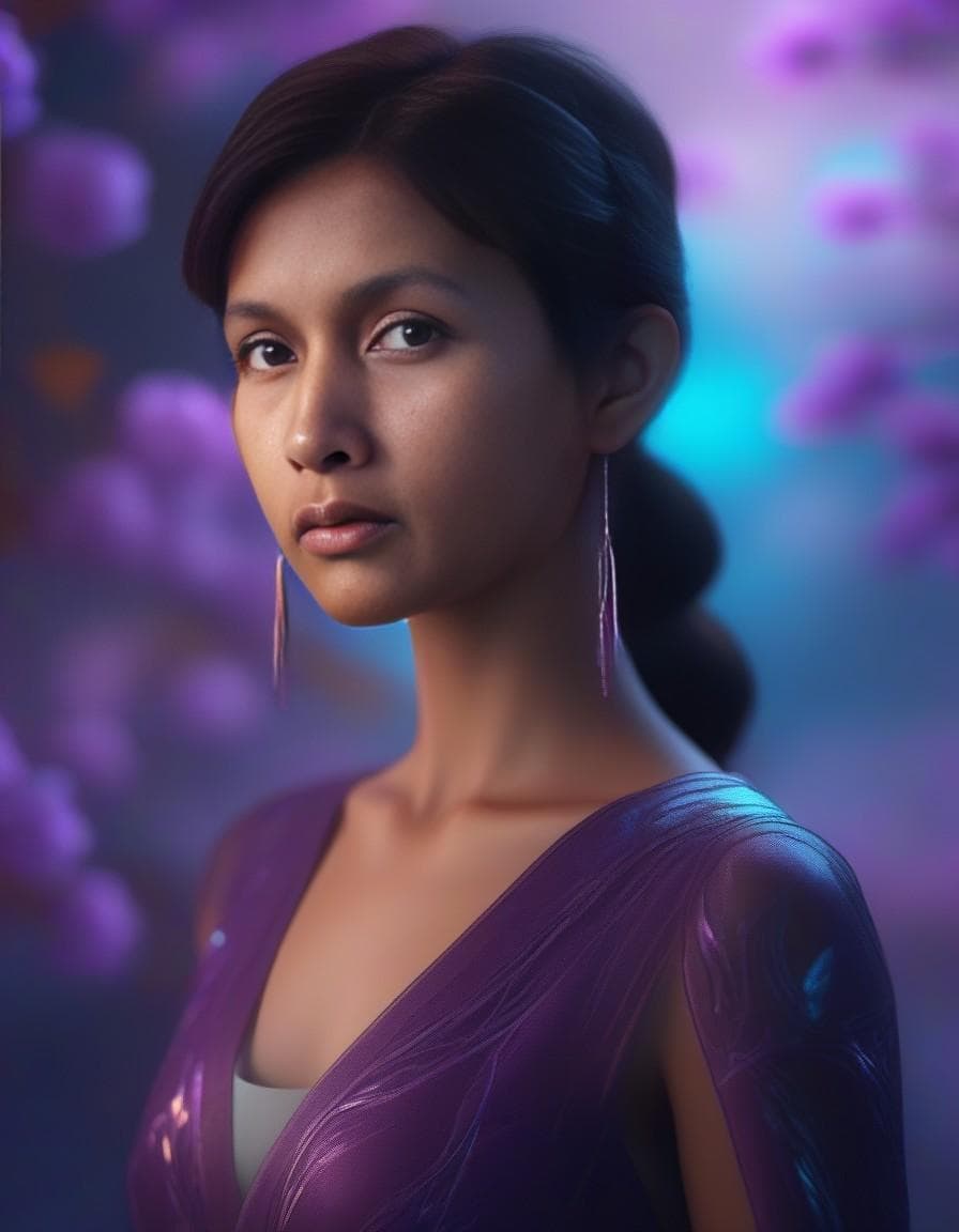 AI generated: ethereal and clean female character Unreal Engine 5, pristine face glass-like face skin quality, rad...