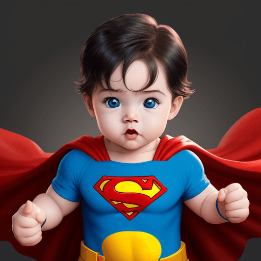 AI generated: cute DC hero baby superman --v 5.2