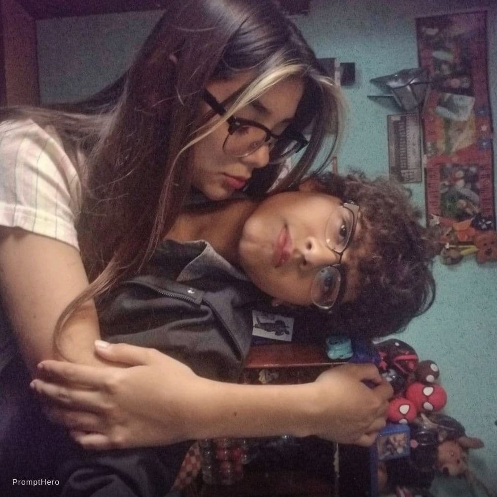 AI generated: Make it look like the girl is **hugging me and kissing my hair**. Other than that, **keep everything...