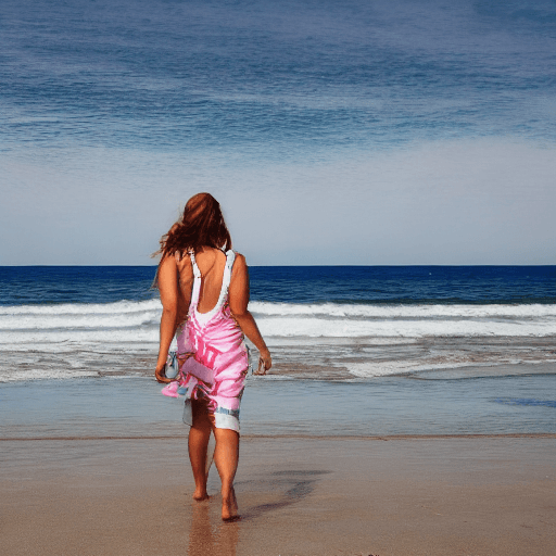 AI generated: a women in the beach