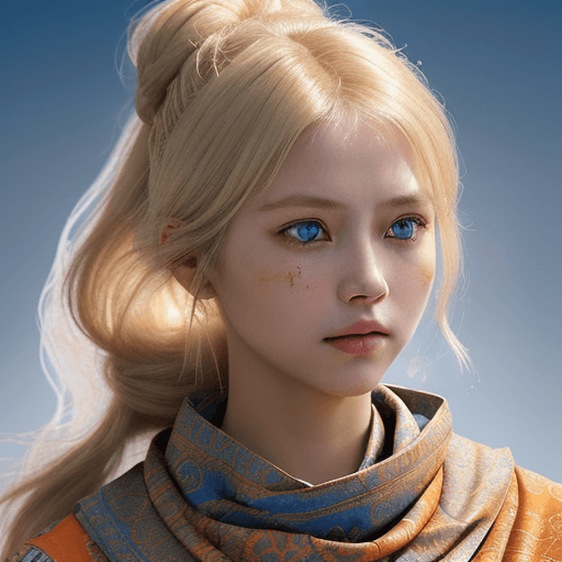 AI generated: A highly detailed portrait of a beautiful Siberian woman with an expression of introspection. She ha...