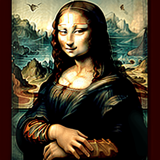 AI generated: The Mona Lisa in a dinosaur suit