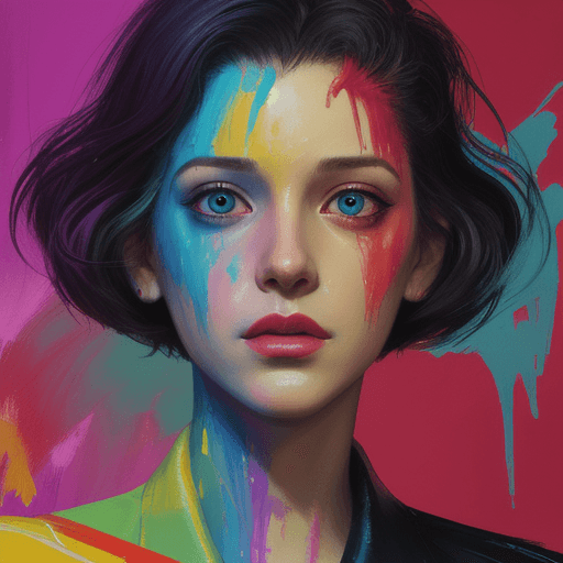 AI generated: Disco elysium style, colourful abstract brush strokes, paint portrait