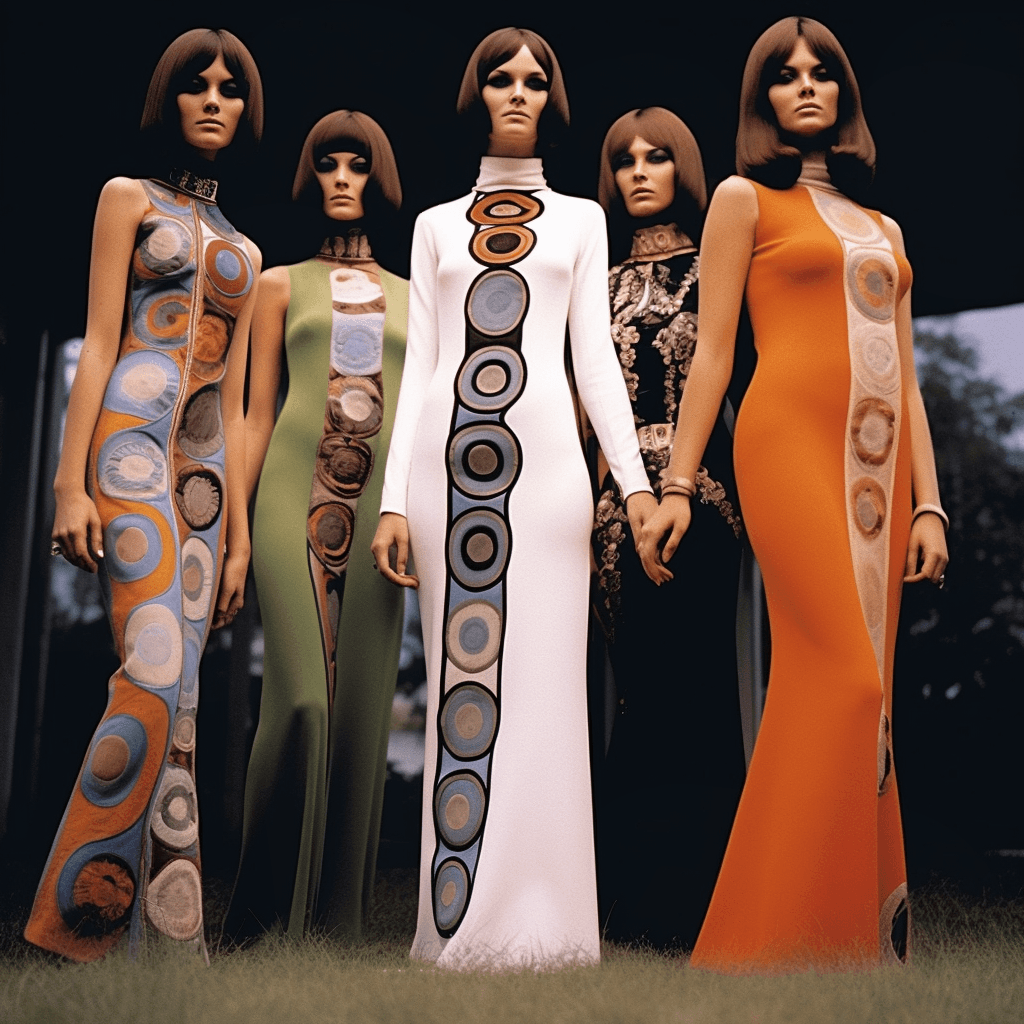 AI generated: high fashion, vogue, squares, flower pattern, 1967 --c 25 --no no ugly, deformed, noisy, blurry, dis...