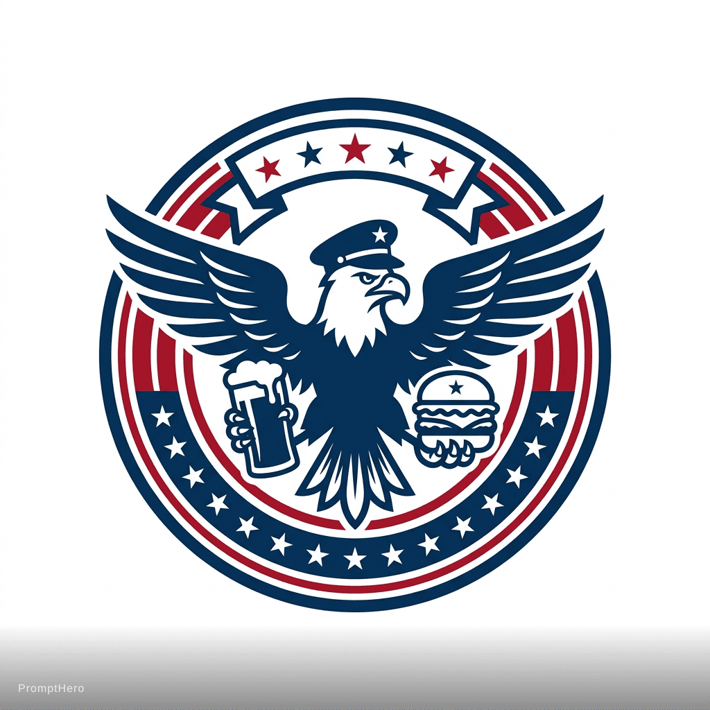 AI generated: Patriots Corner, beer&burgers bar for amercian soldier