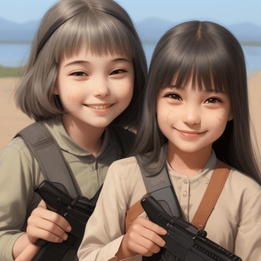 AI generated: A peaceful world without any violence and smiling girls