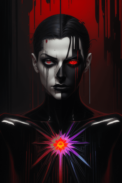 AI generated: glitches hacking effects emil hajjaj creates surreal digital art with a single black eye, in the sty...