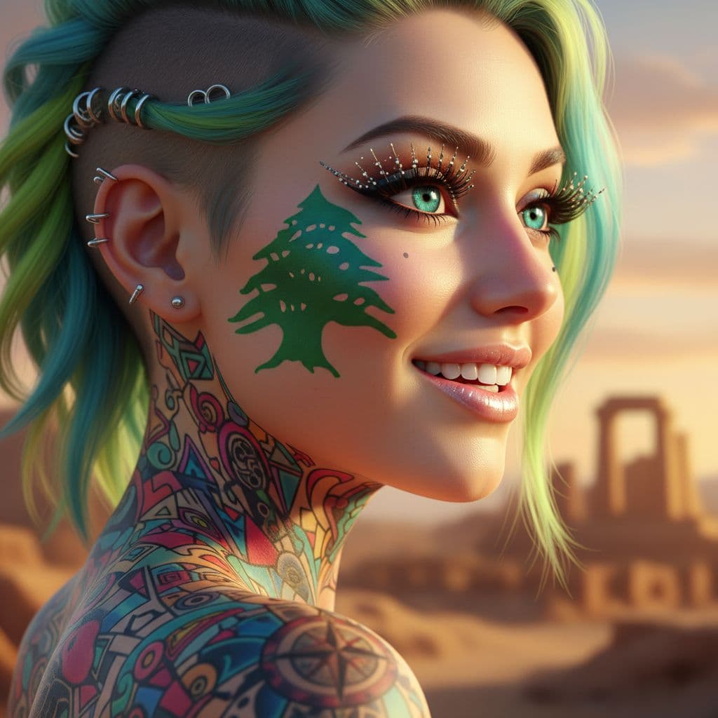 AI generated: Hyperrealism, extreme close-up Portrait of a beautiful, stunning unique female character. She has la...