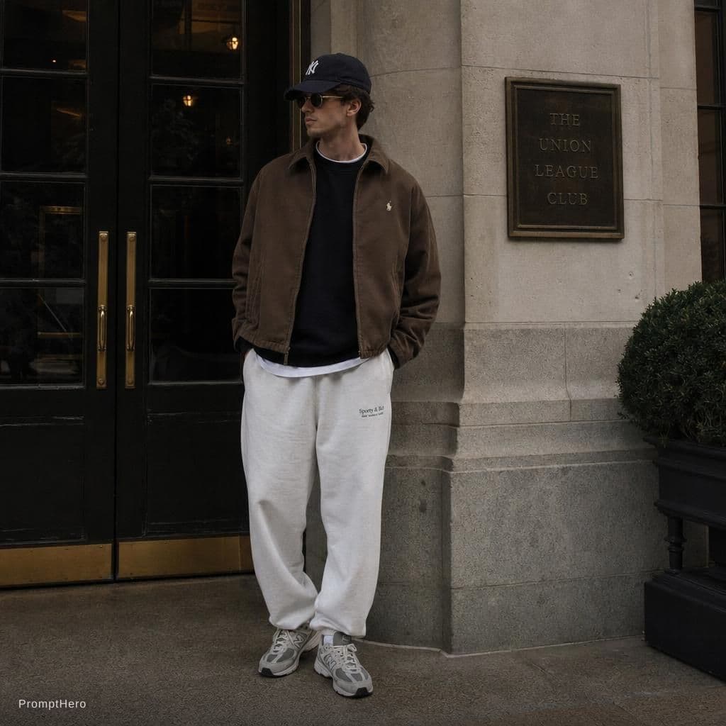 AI generated: a old money style. Street wear attire