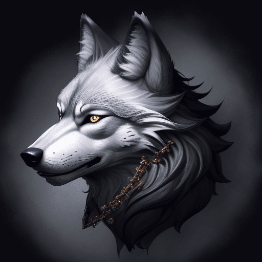 AI generated: Luxury, the wolf's head is not scary, united in the letter A
