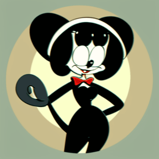 AI generated: Rubberhose style vintage cartoon character, woman