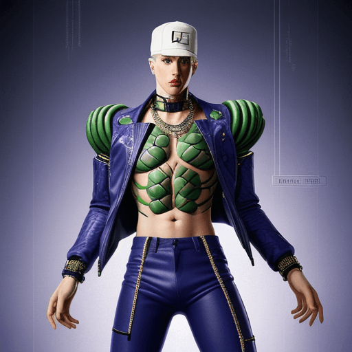 AI generated: New Humanoid Stand named Lose Yourself, Jojo's Bizarre Adventure, in the style of Hirohiko Araki, hi...