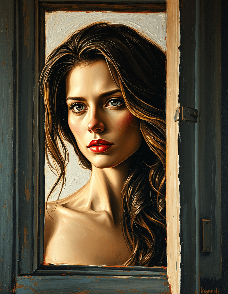 AI generated: A masterpiece impasto, palette knife, thick brush strokes oil painting of a captivating and evocativ...