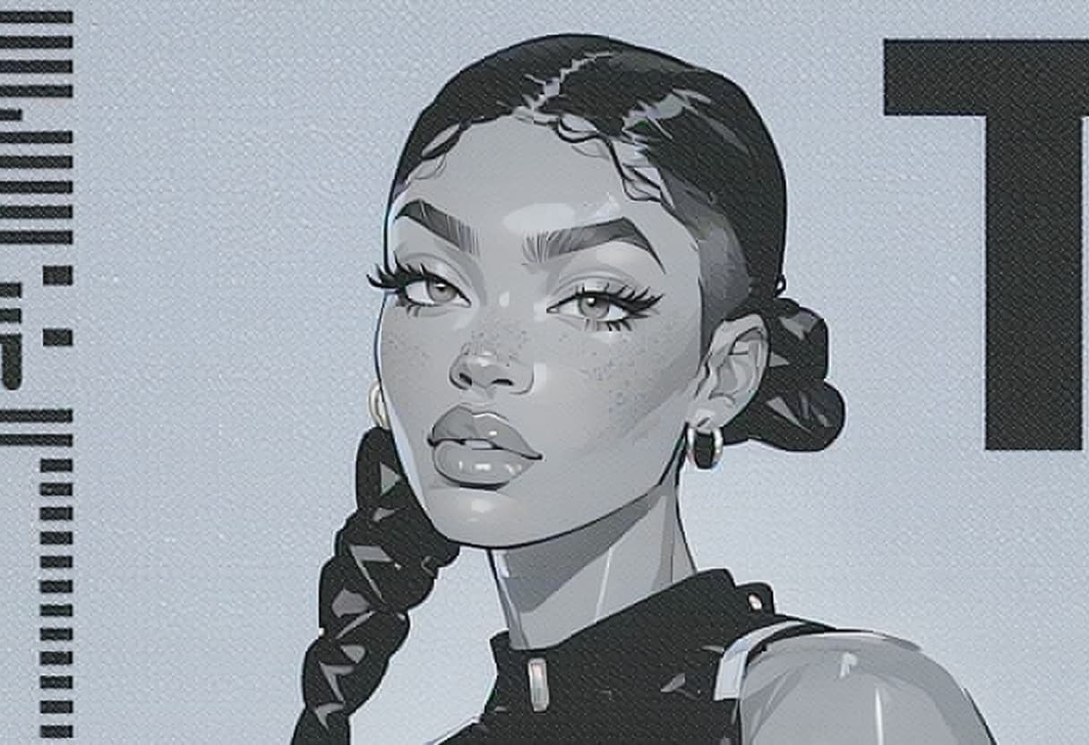 AI generated: turn into Malika Favre art style.