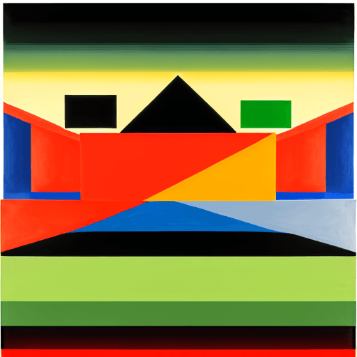 AI generated: Sophisticated, life and vivid Abstract landscape in a style of supremacism, Malevich, waving and mov...