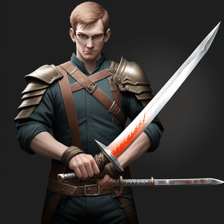 AI generated: smith use hammer to make sword
