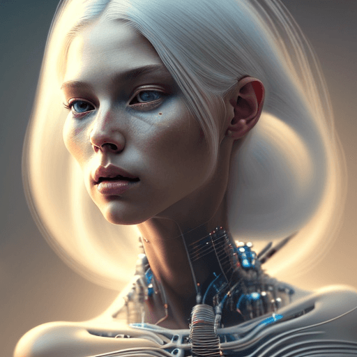 AI generated: hyperrealistic portrait of gorgeous white hair female in the style of stefan kostic, full body portr...