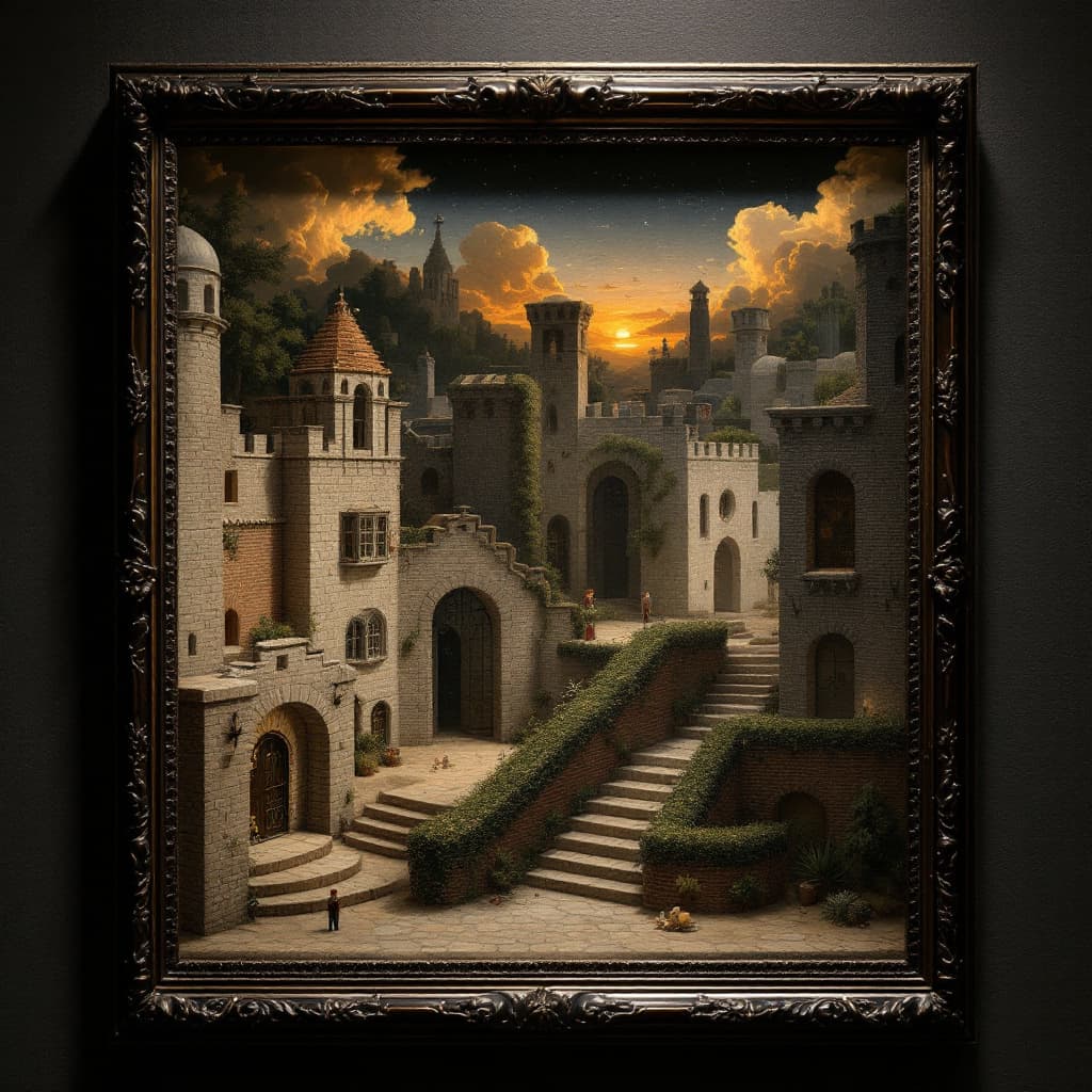AI generated: Hieronymus Bosch and Gertrude Abercrombie and Henri Rousseau and Giorgione and Caravaggio and Aron W...