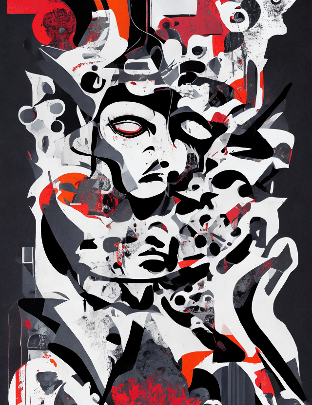 AI generated: Unapologetic, Perfectcore, bizarre, freaky graphic poster, lust, futuristic, strong graphic, line, B...