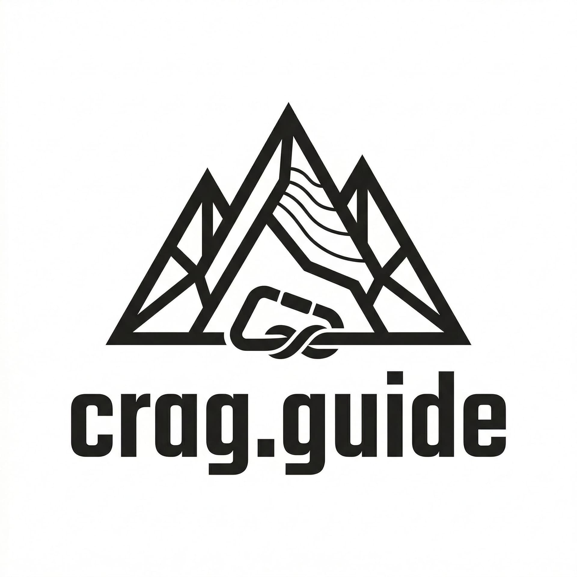 AI generated: Design a clean, modern logo for a climbing guide company called "crag.guide". 
Style: minimalist, ge...