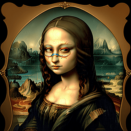 AI generated: Mona Lisa,  lowbrow art, pop surrealism in the style of Natalie Shau