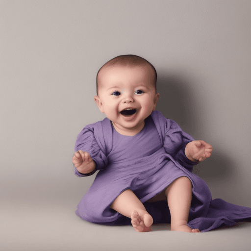 AI generated: A logo for baby store showing a baby playing and dressing a beautiful cloth and smiling, maybe a gro...