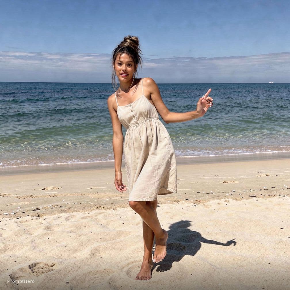AI generated: in a 2 pieces bikini oon the beach