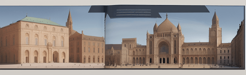 AI generated: A brochure footer of 800X150 pixel resolution 
Mix of 3 historical  monuments with blended edges