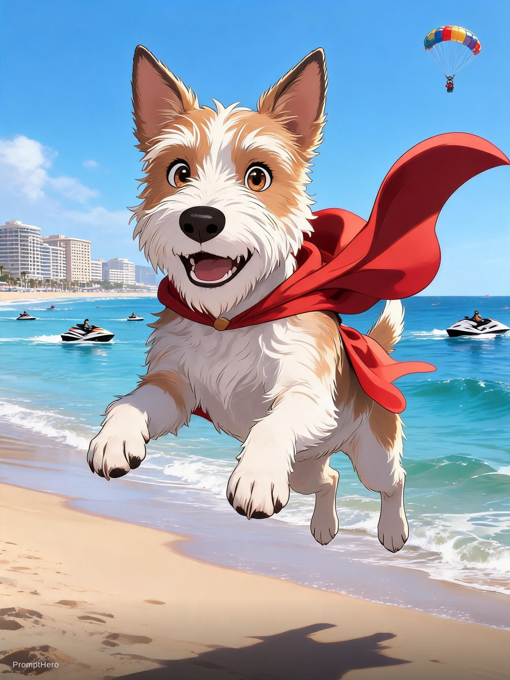 AI generated: hyper realistic, anime, anthropomorphic, Create a realistic digital artwork of a superhero Fox terri...