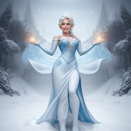 AI generated: Elsa from Disney Live series, (detailed stunning snow environment), cinematic, cover art, full body,...