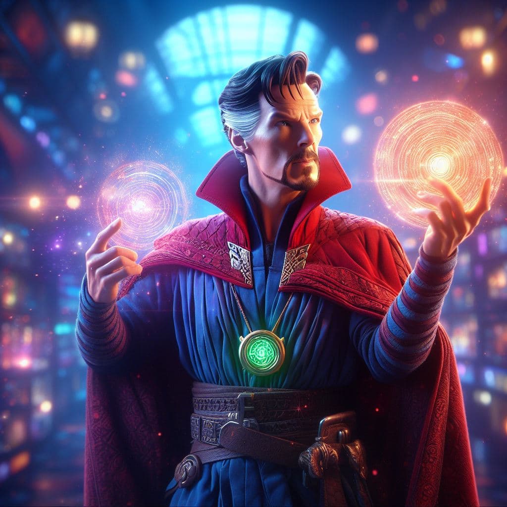 AI generated: Doctor Strange of Marvel, 8K, masterpiece, octane render, ray-tracing