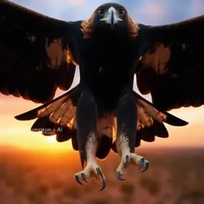AI generated video: A Tribute to the Wedge Tailed Eagle which has beautiful healthy Black and Golden Brown Feathers and ...