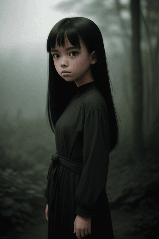 AI generated: film photography detailed full-length portrait, full shot, a photo of a girl in nature, symmetry, sh...