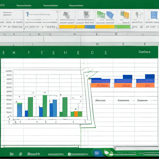 AI generated: an image of Microsoft excel spreadsheet with some chart graphics and maybe analytics in more playful...