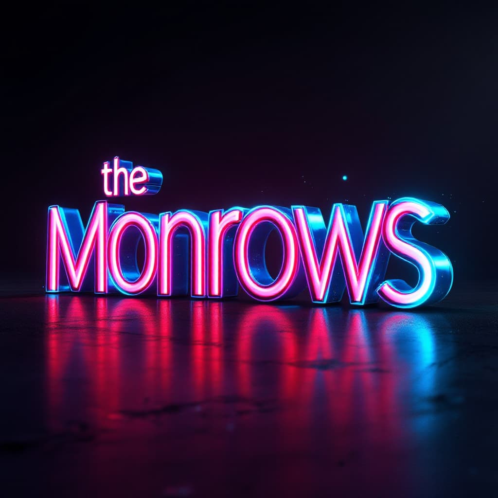 AI generated: A 3D digital art rendering of the word 'The Monrows' on line one, and 'Launa & Leslie Jean' on line ...
