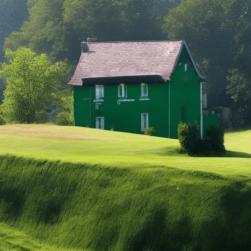 AI generated: House on a green hill