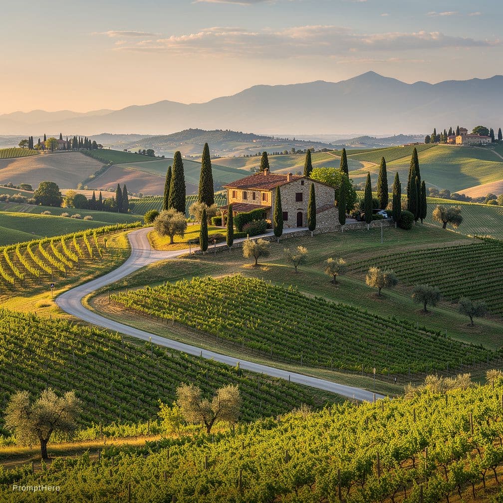 AI generated: A beautiful Italian scenery