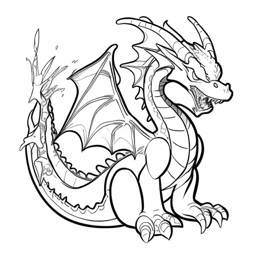 AI generated: happy cartoon 
dragon coloring book for kids
