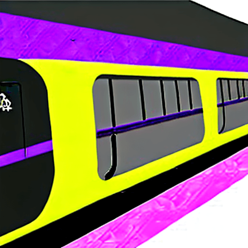 AI generated: Realistic subway map image in which there are 3 lines, each with a different colour, showing the fol...