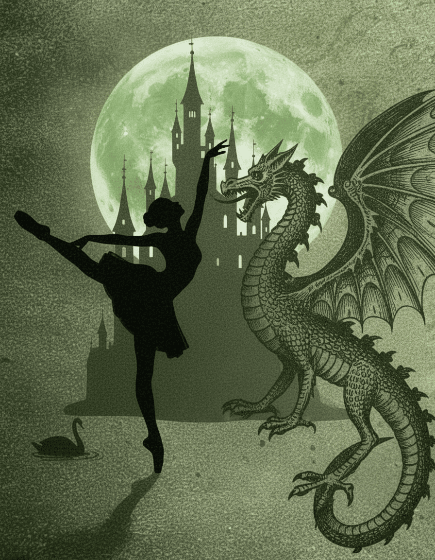 AI generated: make the dragon much bigger, make it green palette,
