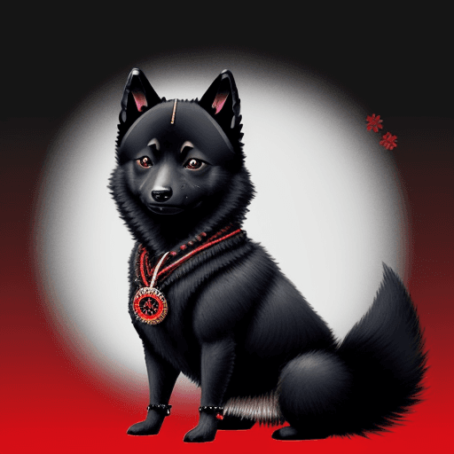 AI generated: samurai schipperke