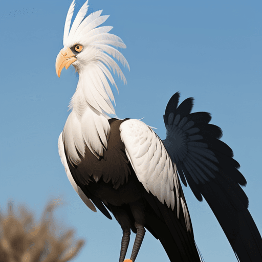 AI generated: secretary bird, anthro, curvy