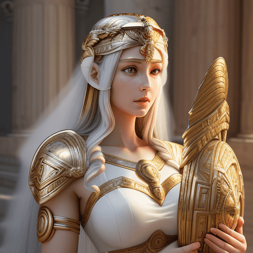 AI generated: a woman in a white dress holding, portrait of modern darna, goddess. extremely high detail, greek go...