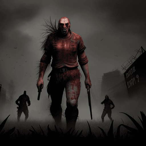 AI generated: wallpaper, game 7 days to die, horde wandering