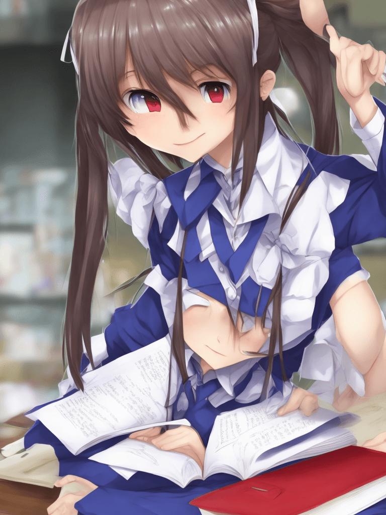 AI generated: beautiful anime girl in scholar uniform
