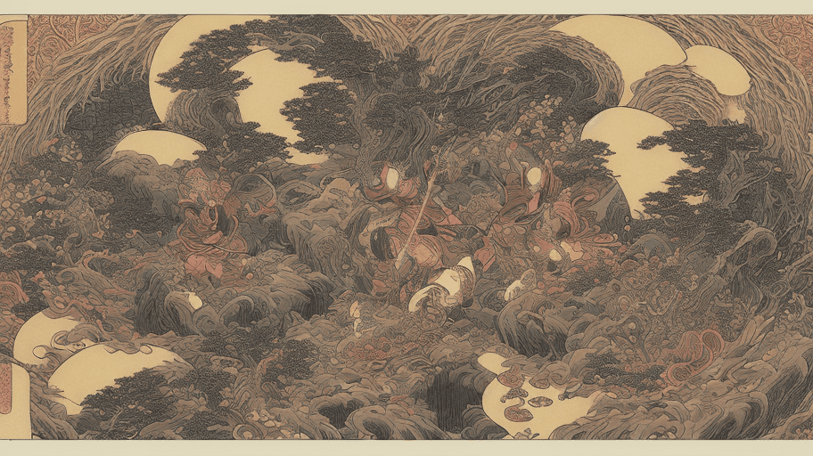 AI generated: god of paradox battling with goddess of dilemma, yin and yang, epic, highly detailed, intricate, by ...