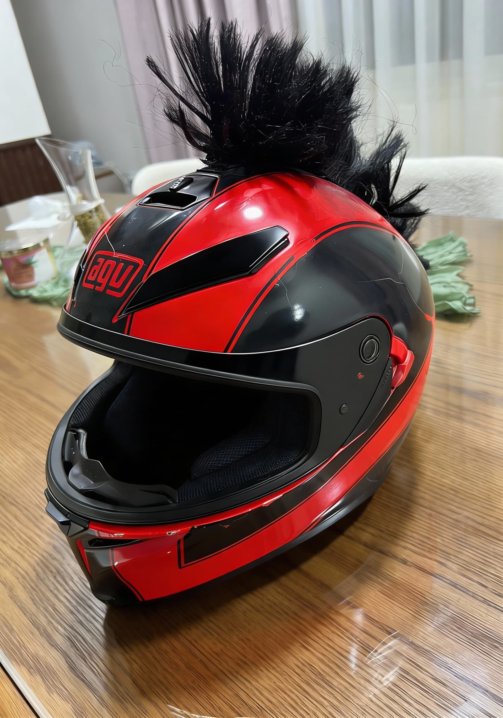 AI generated: Adding this helmet with black visor 
